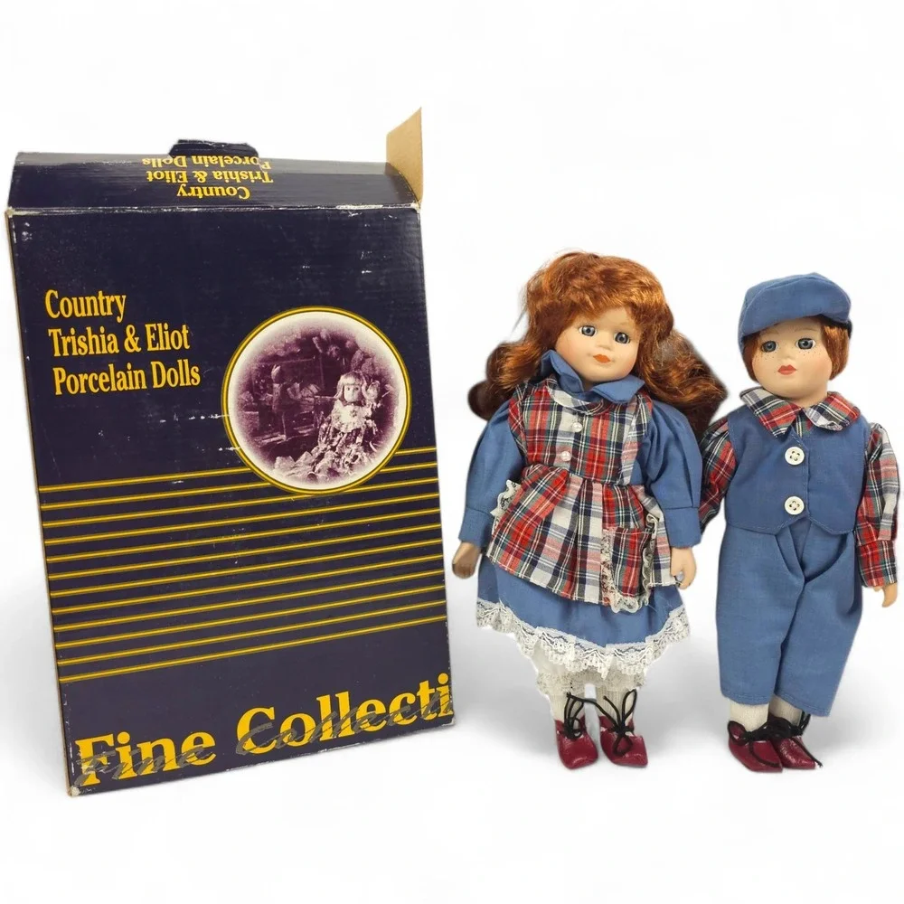 Vintage Baronet Guild Country Trishia & Eliot Porcelain Dolls 10